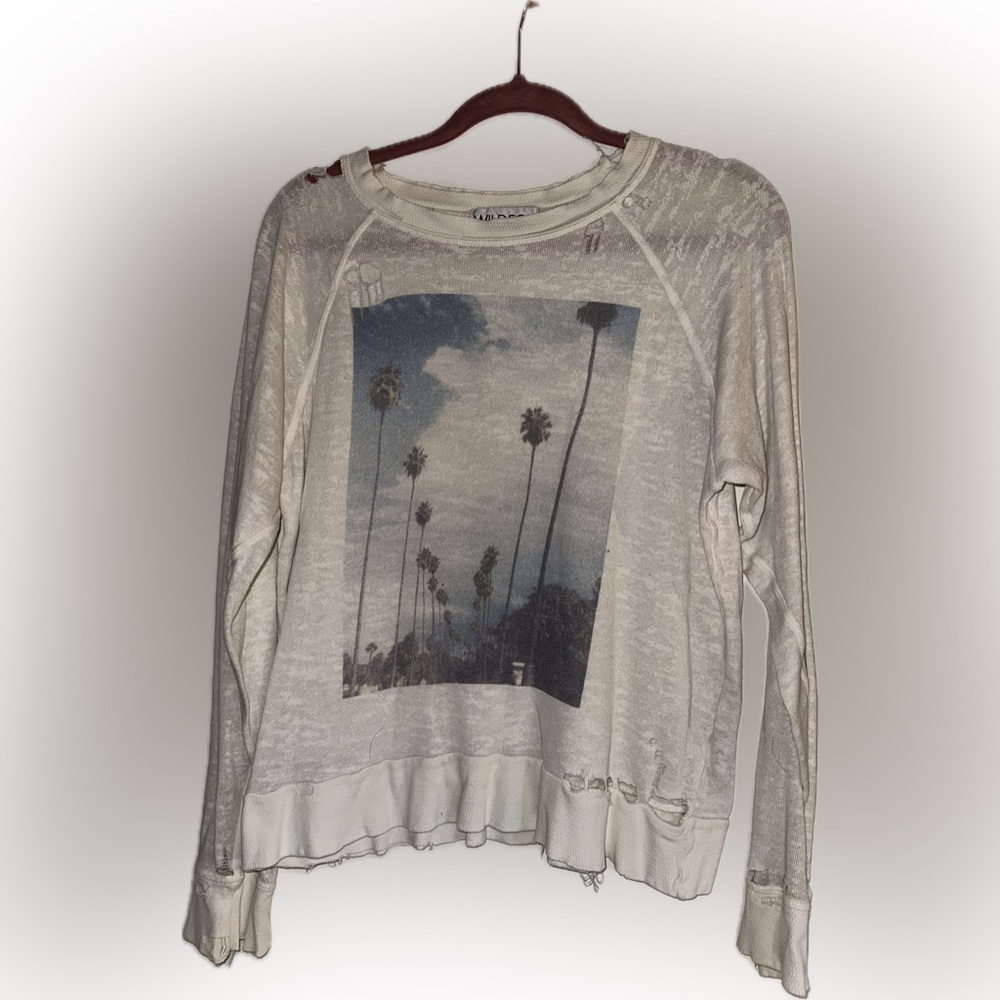 Wild fox California shredded long sleeve shirt